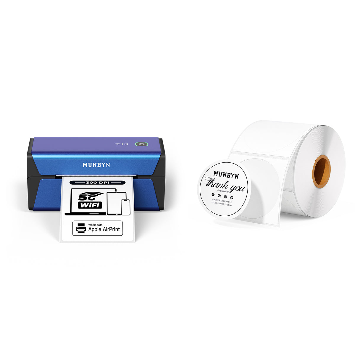 MUNBYN 401AP Airprint Etikettendrucker Thermodrucker 300DPI