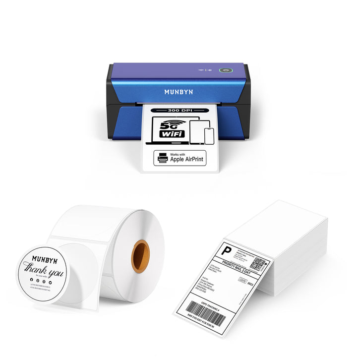 MUNBYN RW401AP AirPrint Thermodrucker Kit für hochwertige Produktetiketten