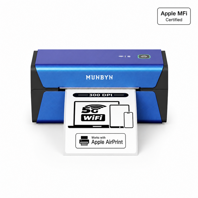MUNBYN RW401AP 300DPI AirPrint Thermodrucker für hochwertige Produktetiketten