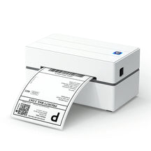 Der MUNBYN-Etikettendrucker P130 ist ein weißer Thermodrucker, der drei Betriebssysteme unterstützt: Mac, Chrome und Windows. 