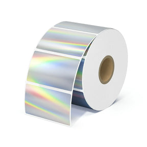 Die holografischen runden Thermoetiketten von MUNBYN sind in Rollen zu je 500 Stück erhältlich und messen 51 mm x 51 mm.