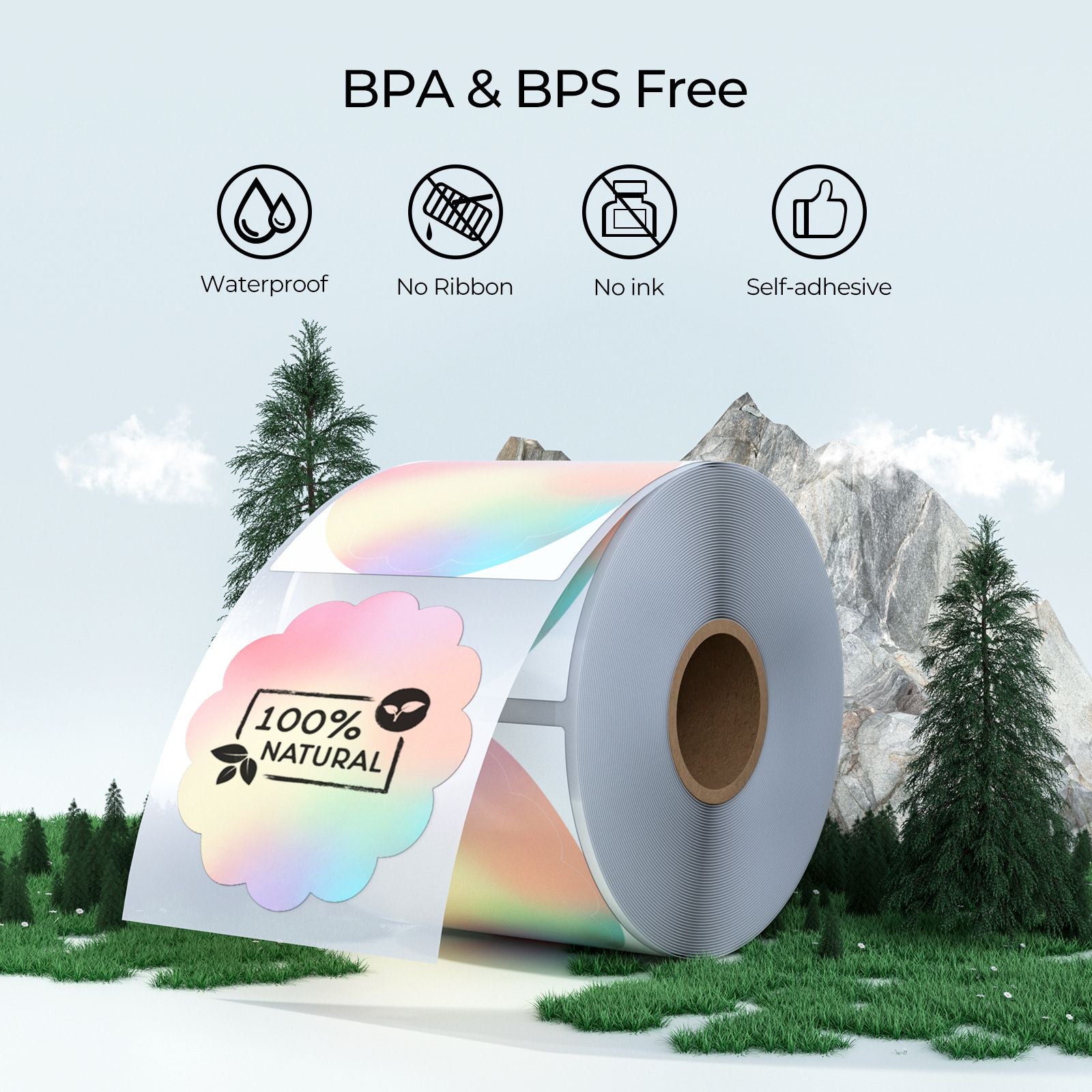 Diese etiketten enthalten kein BPA und BPS, benötigen keine Tinte und sind sowohl umweltfreundlich als auch unbedenklich.